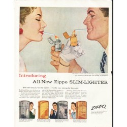 1956 Zippo Ad "Slim-Lighter"