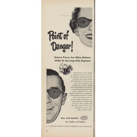 1950 Houze Lenses Ad "Point of Danger!"