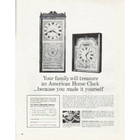 1965 American Home Clock Ad "Your family"