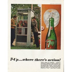 1965 7-Up Ad "where there's action"