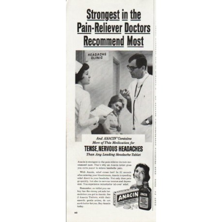 1965 Anacin Ad "Doctors Recommend Most"