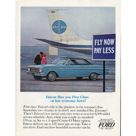 1965 Ford Falcon Ad "Falcon flies" ~ (model year 1965)