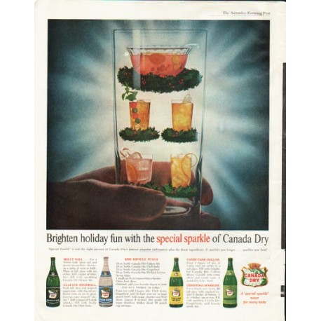 1961 Canada Dry Ad "holiday fun"