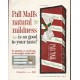 1961 Pall Mall Cigarettes Ad "natural mildness"