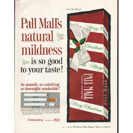 1961 Pall Mall Cigarettes Ad "natural mildness"
