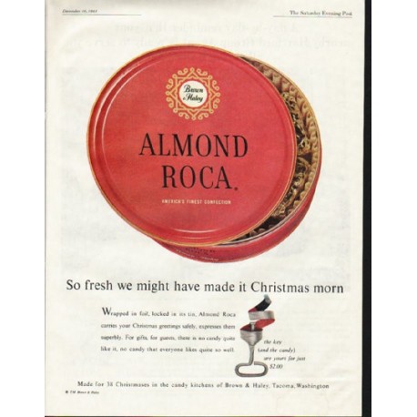1961 Almond Roca Ad "So fresh"