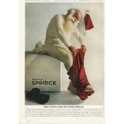 1961 Mayo Spruce Ad "a man who works outdoors"
