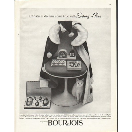 1961 Bourjois Ad "Christmas dreams"