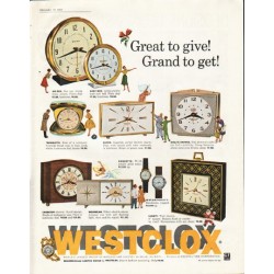1961 Westclox Ad "Great to give"