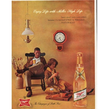 1961 Miller Beer Ad "Same good taste"