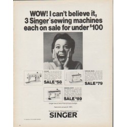 1972 Singer Sewing Machine Ad "WOW"