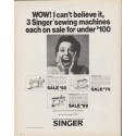 1972 Singer Sewing Machine Ad "WOW"
