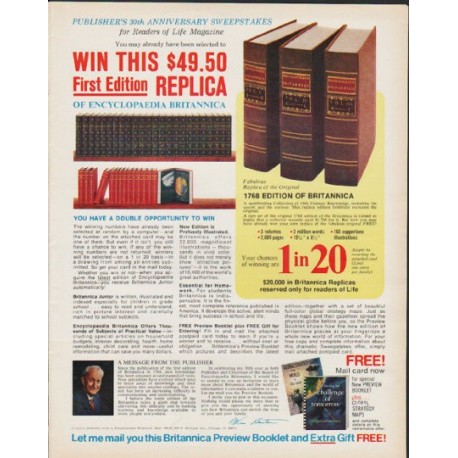 1972 Encyclopaedia Britannica Ad "First Edition Replica"