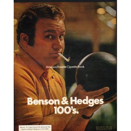 1972 Benson & Hedges Cigarettes Ad "America's Favorite"