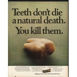 1972 Crest Toothpaste Ad "Teeth don't die"