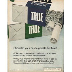1972 True Cigarettes Ad "your next cigarette"