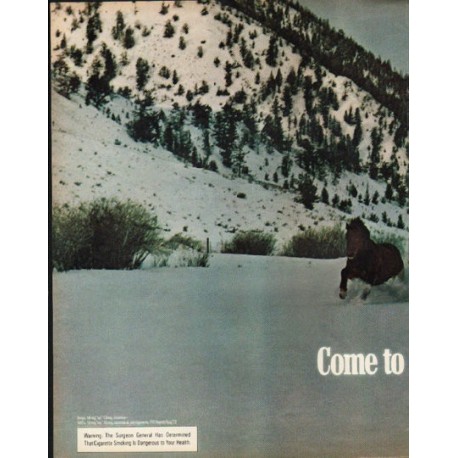 1972 Marlboro Cigarettes Ad "Come to Marlboro Country"