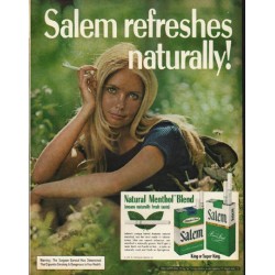 1972 Salem Cigarettes Ad "Salem refreshes naturally"