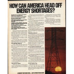 1972 The Oil Companies Of America Ad "Energy Shortages"