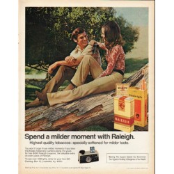 1972 Raleigh Cigarettes Ad "milder moment"