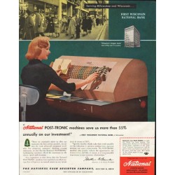 1958 National Cash Register Ad "Post-Tronic machines"