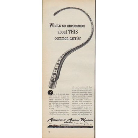 1950 Association of American Railroads Ad "THIS common carrier?"
