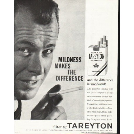 1958 Tareyton Cigarettes Ad "Mildness"