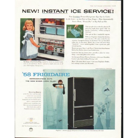 1958 Frigidaire Ad "Instant Ice Service"