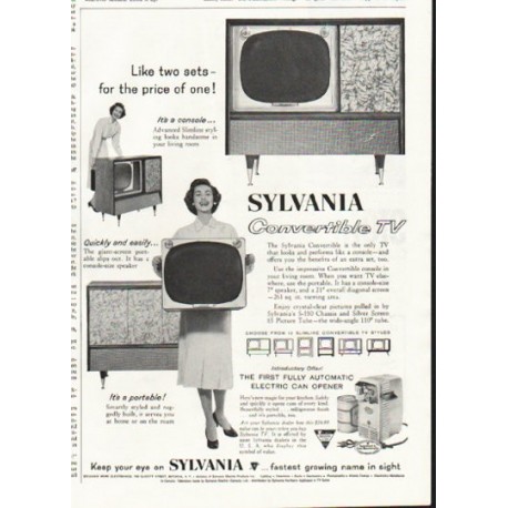 1958 Sylvania TV Ad "Like two sets"