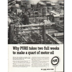 1958 Pure Motor Oil Ad "two full weeks"
