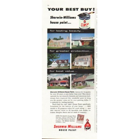 1958 Sherwin-Williams Ad "Your Best Buy"