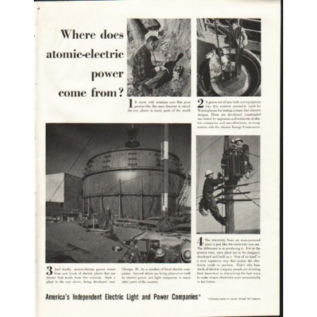 1958 Electric Light and Power Companies Ad "atomic"