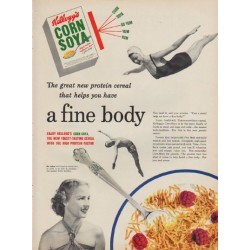 1950 Kellogg's Corn Soya Ad "The great new protein cereal"