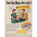 1950 Durkee's Oleomargarine Ad "Save Two Ways after July 1st"