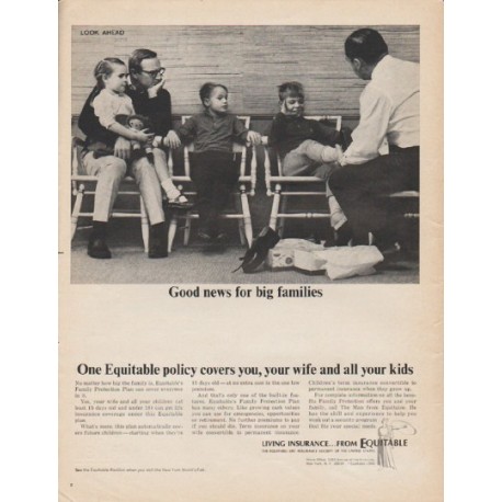 1965 The Equitable Life Assurance Society Ad "Good news"