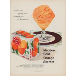 1950 Meadow Gold Ad "It's loved alike by young and old"