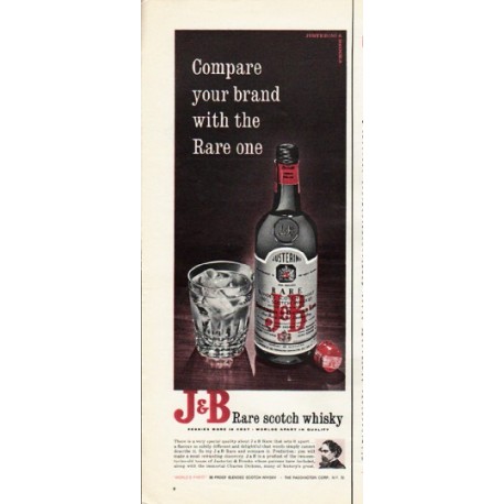 1965 J & B Scotch Ad "Compare your brand"