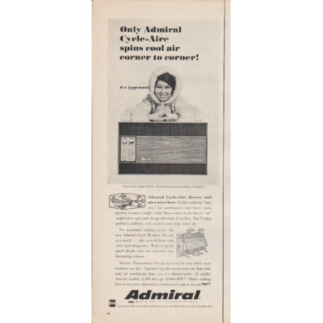 1965 Admiral Air Conditioner Ad "Only Admiral"