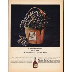 1965 Mogen David Wines Ad "If you like grapes"