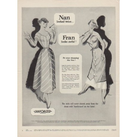 1949 Sanforized Ad "Do your shopping like Nan !"