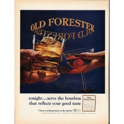 1965 Old Forester Whisky Ad "tonight"