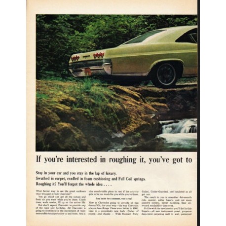 1965 Chevrolet Impala Ad "roughing it" ~ (model year 1965)