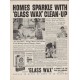 1949 Glass Wax by Gold Seal Ad "Homes Sparkle With 'Glass Wax' Clean-Up"