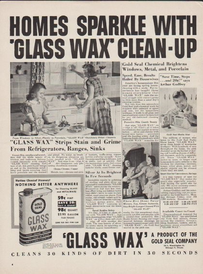 Glass Wax, 1953 Ad. : r/vintageads