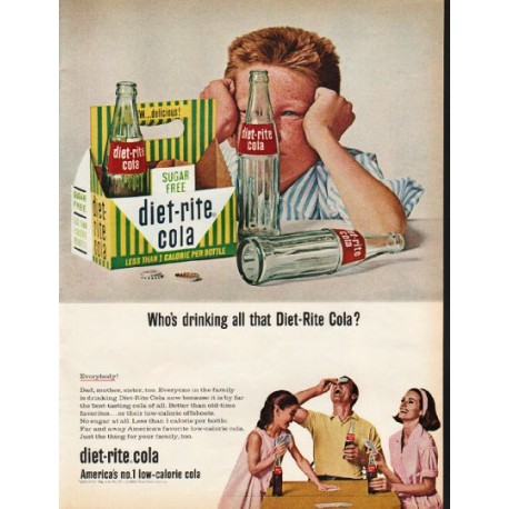 1965 Diet-Rite Cola Ad "Who's drinking"