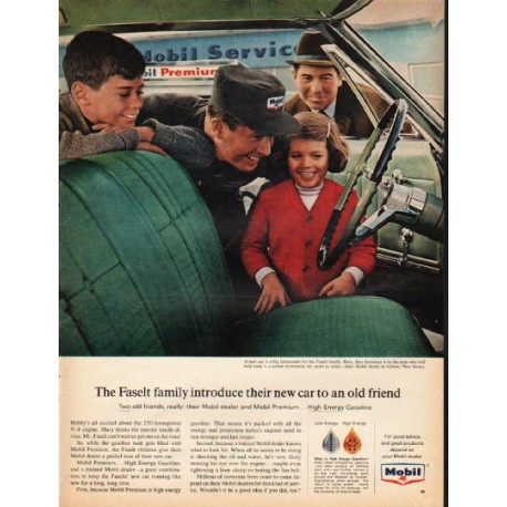 1965 Mobil Oil Ad "The Faselt family"