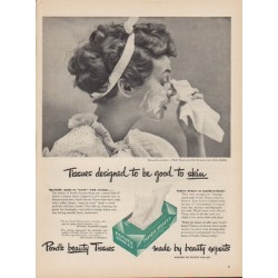 1949 Pond's Tissues Ad "Tissues designed to be good to skin"