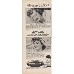 1949 Phillips' Milk of Magnesia Ad "How to get SLEEP!"