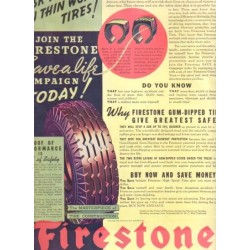 1937 Firestone Tire Ad "Risk Your Life...!"