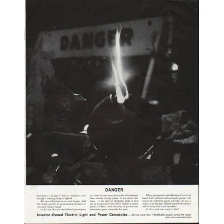 1963 Electric Light and Power Companies Ad "Danger"